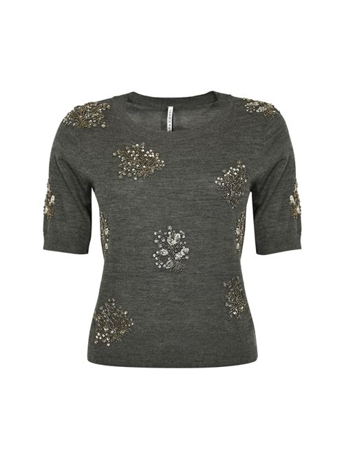 Maglia Jacqueline in lana con ricamo gioiello Liviana Conti | F5WG90Y49-0